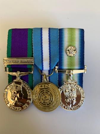 Mini GSM NI +  UN CYPRUS + FALKLANDS  Medal Set