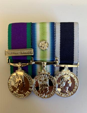 Mini GSM NI +  FALKLANDS + ROYAL NAVY LS&GC Medal Set