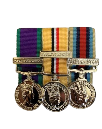 Mini GSM NI, OP TELIC 1+CLASP +OSM AFGHANISTAN+CLASP MEDAL SET