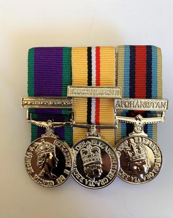 Mini GSM NI, OP TELIC 1+CLASP +OSM AFGHANISTAN+CLASP MEDAL SET