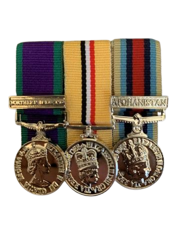Mini GSM NI, OP TELIC,  OSM AFGHANISTAN+CLASP MEDAL SET