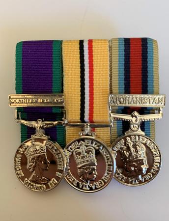 Mini GSM NI, OP TELIC,  OSM AFGHANISTAN+CLASP MEDAL SET