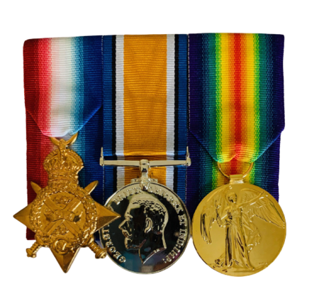 Full Size WW1 Medal Trio Ready To Wear Court Mounted,1914/15 Star, BWM, Victory