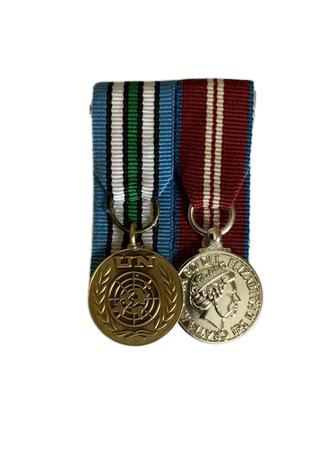 UNMISS + QDJM 2012 miniature court mounted medal set