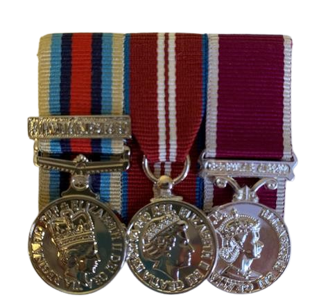 Miniature OSM Afghanistan+clasp,Q D J M & ARMY  LS&GC Court mounted medal set