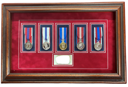 QUEEN`S JUBILEE MEDALS FRAME