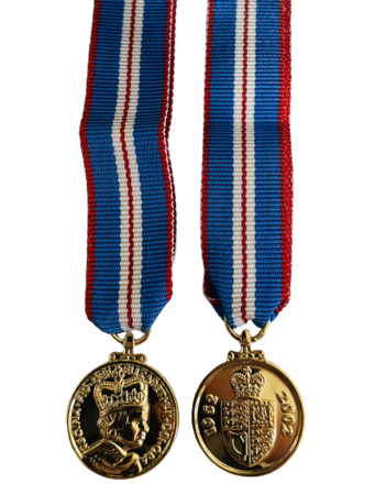 Queen's Golden Jubilee 2002 Medal Court Mounted MINIATURE