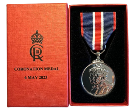 2023 KING CHARLES III CORONATION MEDAL WITH PRESENTATION PIN & BOX