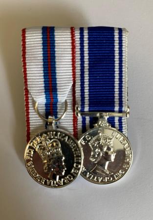 Queens Silver Jubilee 1977 + Police LS&GC miniature court mounted medal set