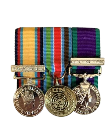 Miniature Gulf 1991 with clasp, UN Bosnia, GSM NI mounted medal set