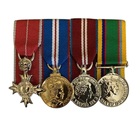 Miniature MBE Military, QGJM, QDJM, Cadet Forces Court Mounted Set