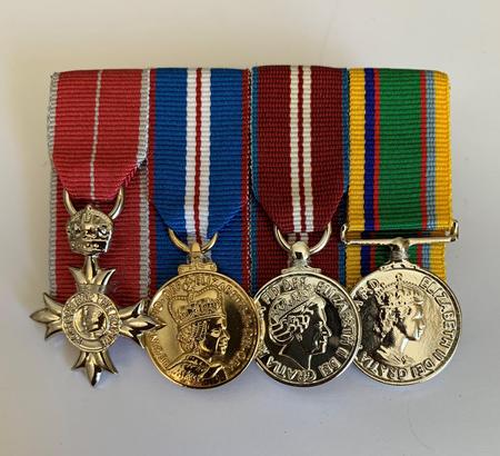 Miniature MBE Military, QGJM, QDJM, Cadet Forces Court Mounted Set