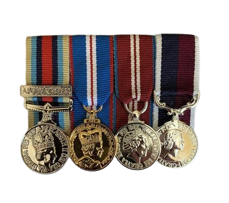 Miniature OSM Afghan+C,  QGJM, QDJM, RAF LS&GC Court Mounted Set