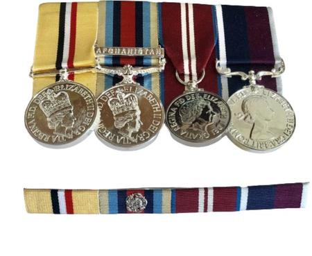 Full Size Set Op Telic, OSM Afghanistan, QDJM, RAF LS&GC & Pin Ribbon Bar