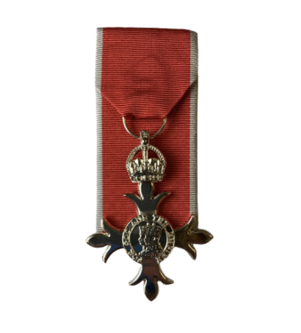 Full Size MBE Civilian Court Mounted Medal with a pin to wear
