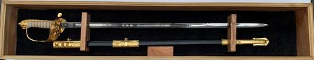Wood Sword Display Case with Velvet Cushion