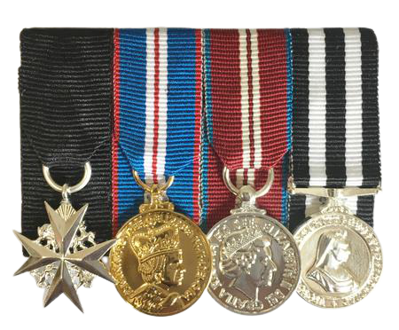 Miniature Order of Saint John, QGJM, QDJM, Service Medal of Order St John Set