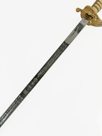 CIIIR - ROYAL NAVY OFFICER'S SWORD & SCABBARD WITH CIIIR CYPHER