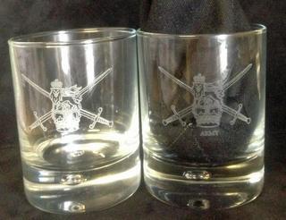 ARMY Crest -  Pair of Whiskey Glasses