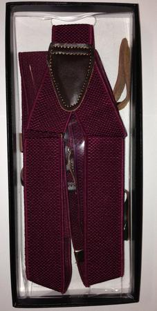 Burgundy Braces with Leather ends