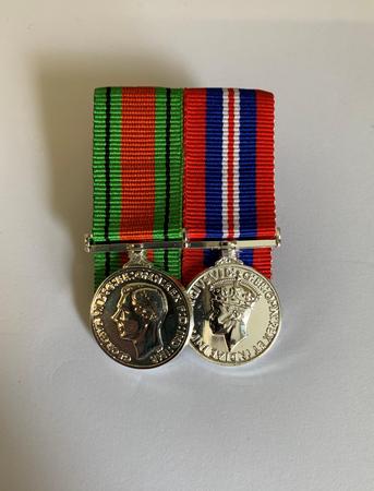 WW2 Defence Medal & War Miniature court mounted medal set