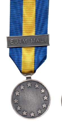 EU - ESDP Medal with EUTM MALI Clasp Miniature