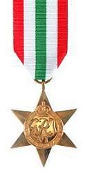Italy Star MINIATURE Loose with Ribbon