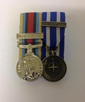 OSM Afghanistan + NATO ISAF court mounted mini medal set