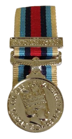Miniature  OSM Afghanistan Medal Court Mounted With Afghanistan Clasp 