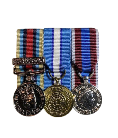 OSM Afghanistan with clasp + Un Cyprus  + Queens Platinum Jubilee + MINIATURE  Court Mounted Set 