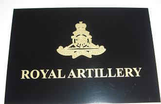 Royal Artillery Laser Etched Plaque