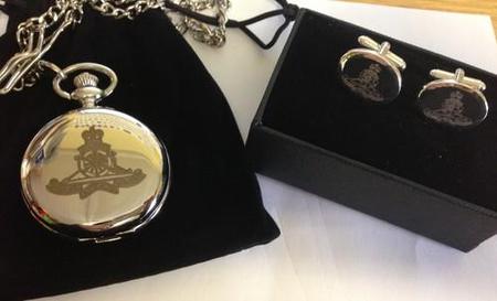 ROYAL ARTILLERY Pocket Watch & Cufflink Set