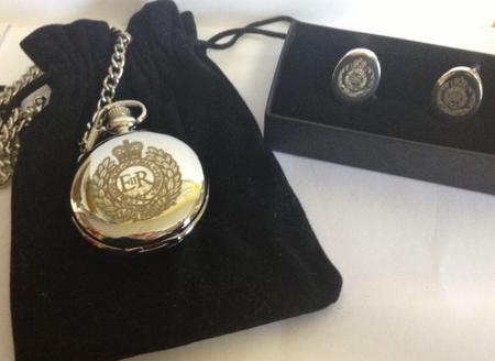 ROYAL ENGINEERS Pocket Watch & Cufflink Set