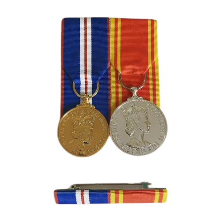 Full Size Set Queen's Golden Jubilee & Fire LS&GC  Medals Court Mounted, Pin Ribbon Bar