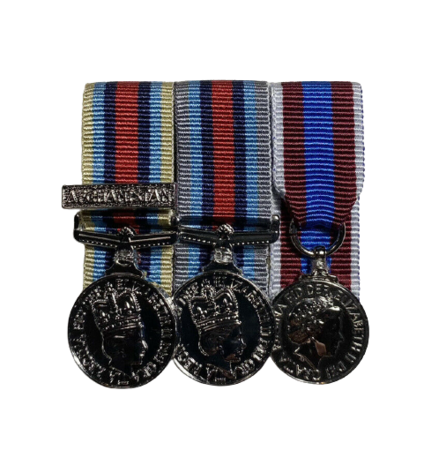 OSM Afghanistan WITH clasp + OP Shader  + Queens Platinum Jubilee + MINIATURE Court Mounted Set 