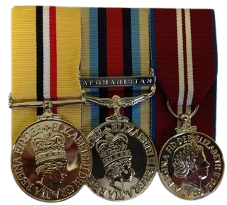 Mini Op Telic without clasp, OSM Afghanistan + clasp , Queens Diamond Jubilee 2012 Medals