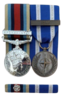 Full Size Medals OSM Afghanistan + Clasp & NATO ISAF + clasp & Pin Ribbon Bar