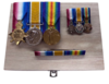 WW1 Trio Full Size & Miniature Medals and Pin On Ribbon Bar With A Display Box