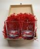 Whiskey Glasses Set (Crest Engraved) with Light Wooden Box