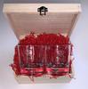 Whiskey Glasses Set (Crest Engraved) with Light Wooden Box